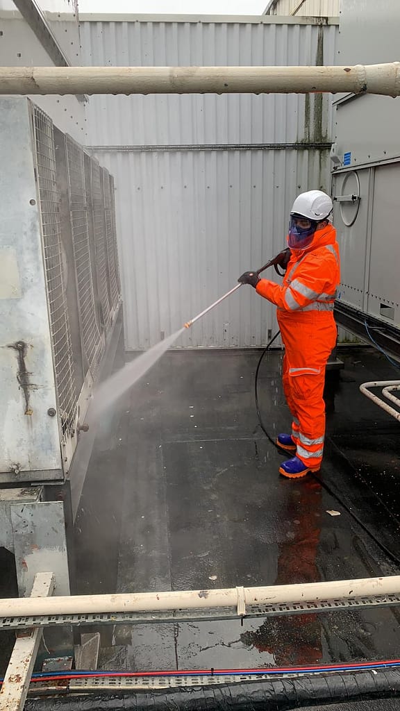 All PPE worn when using equipment to efficiently and safely clean water systems.