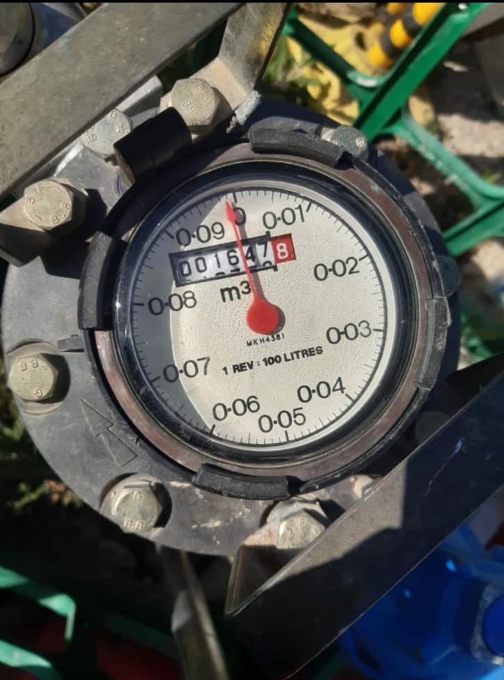 Water Flow Meter During Mains Flushing During Chlorination