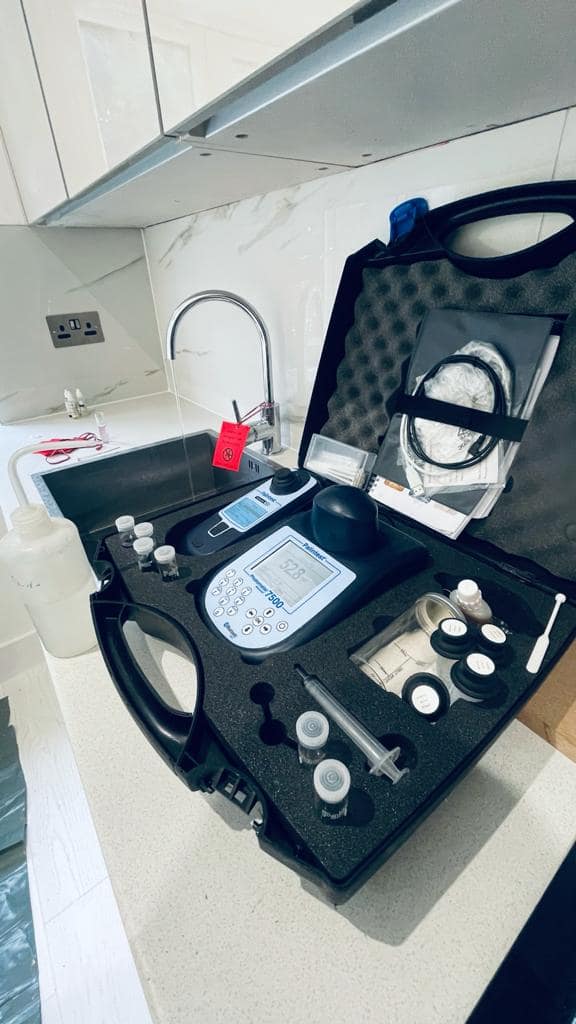 Bespoke, reliable equipment used, including safety cards, to obtain safe and accurate samples prior to chlorination.